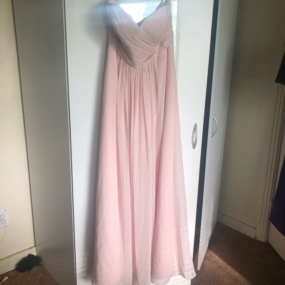 Blush pink strapless dress